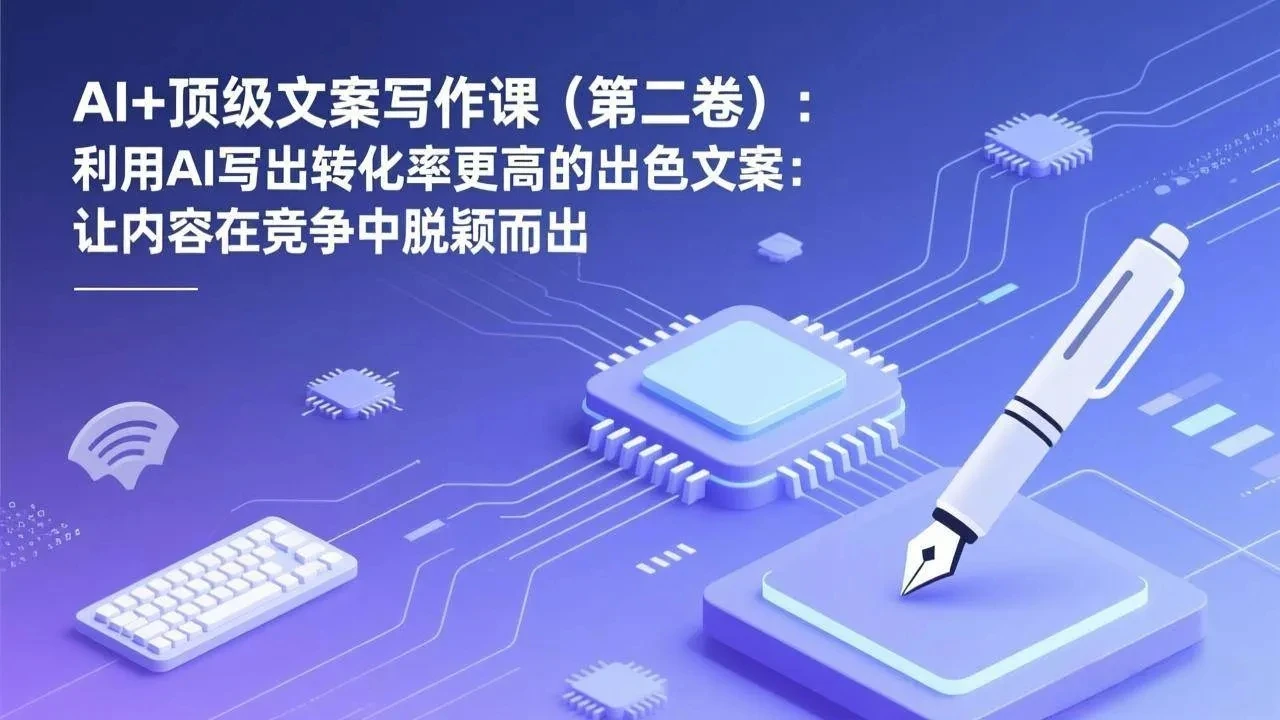 【精】AI+顶级文案写作课(第二卷):利用AI写出转化率更高的出色文案:让内容在竞争中脱颖而出 【精】AI+顶级文案写作课(第二卷):利用AI写出转化率更高的出色文案:让内容在竞争中脱颖而出