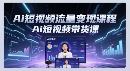 Ai短视频流量变现课程,Ai短视频带货课 Ai短视频流量变现课程,Ai短视频带货课