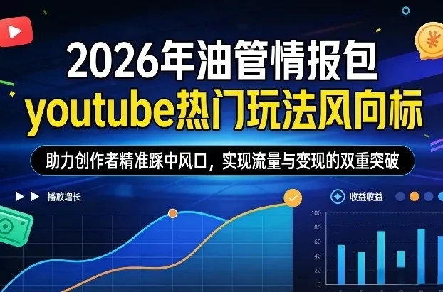 【精】2026年油管情报包,youtube热门玩法风向标,助力创作者精准踩中风口,实现流量与变现的双重突破(更新0330) 【精】2026年油管情报包,youtube热门玩法风向标,助力创作者精准踩中风口,实现流量与变现的双重突破(更新0330)