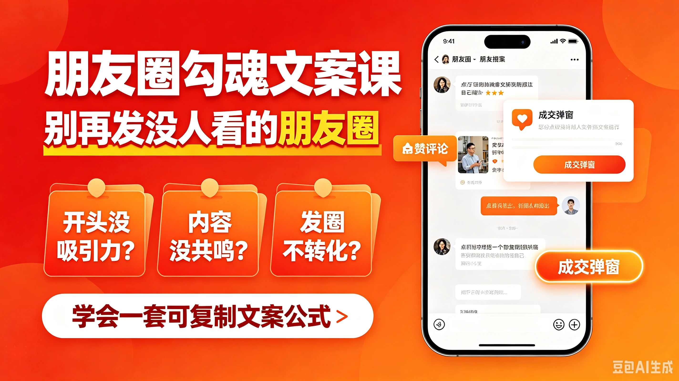 【精】朋友圈勾魂文案课,别再发没人看的朋友圈,学会一套可复制文案公式 【精】朋友圈勾魂文案课,别再发没人看的朋友圈,学会一套可复制文案公式