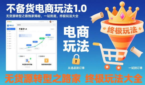 【精】不备货电商玩法1.0,无货源转型之路独家揭秘,一站到底,终极玩法大全 【精】不备货电商玩法1.0,无货源转型之路独家揭秘,一站到底,终极玩法大全