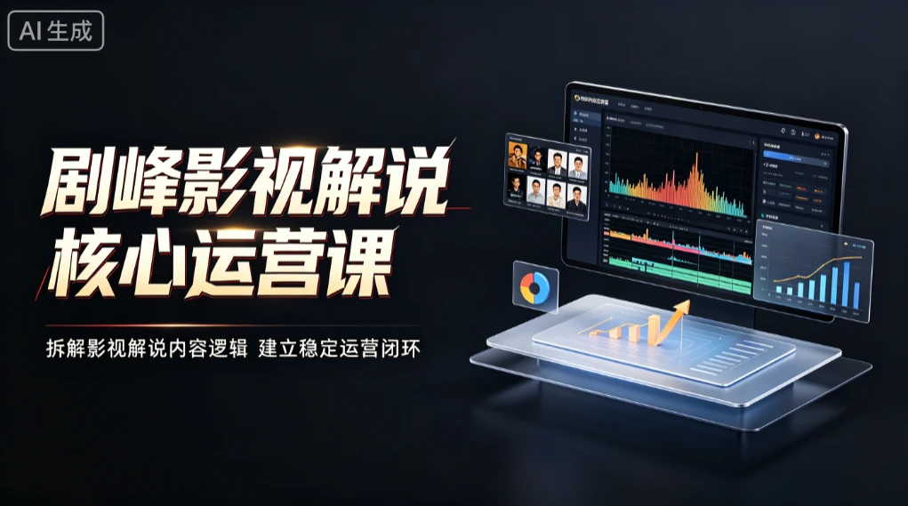 【精】剧峰影视解说核心运营课，拆解影视解说内容逻辑，建立稳定运营闭环