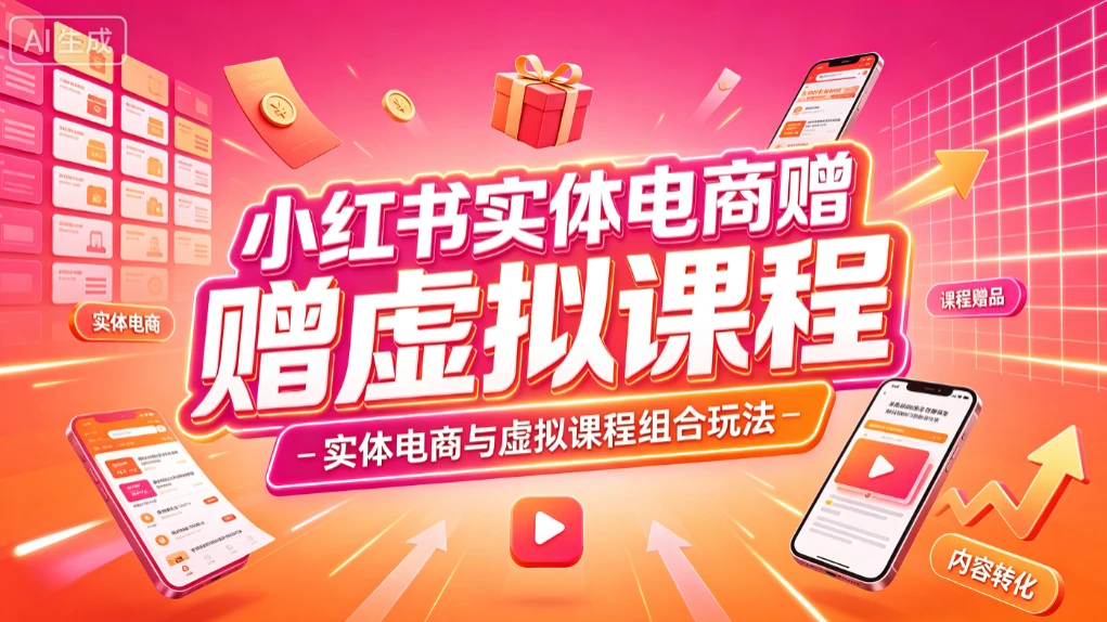 【精】小红书实体电商,实体电商增长玩法 搭配虚拟课程权益(赠虚拟课程) 【精】小红书实体电商,实体电商增长玩法 搭配虚拟课程权益(赠虚拟课程)