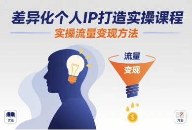 【精】差异化个人IP打造实操课程,实操流量变现方法 【精】差异化个人IP打造实操课程,实操流量变现方法