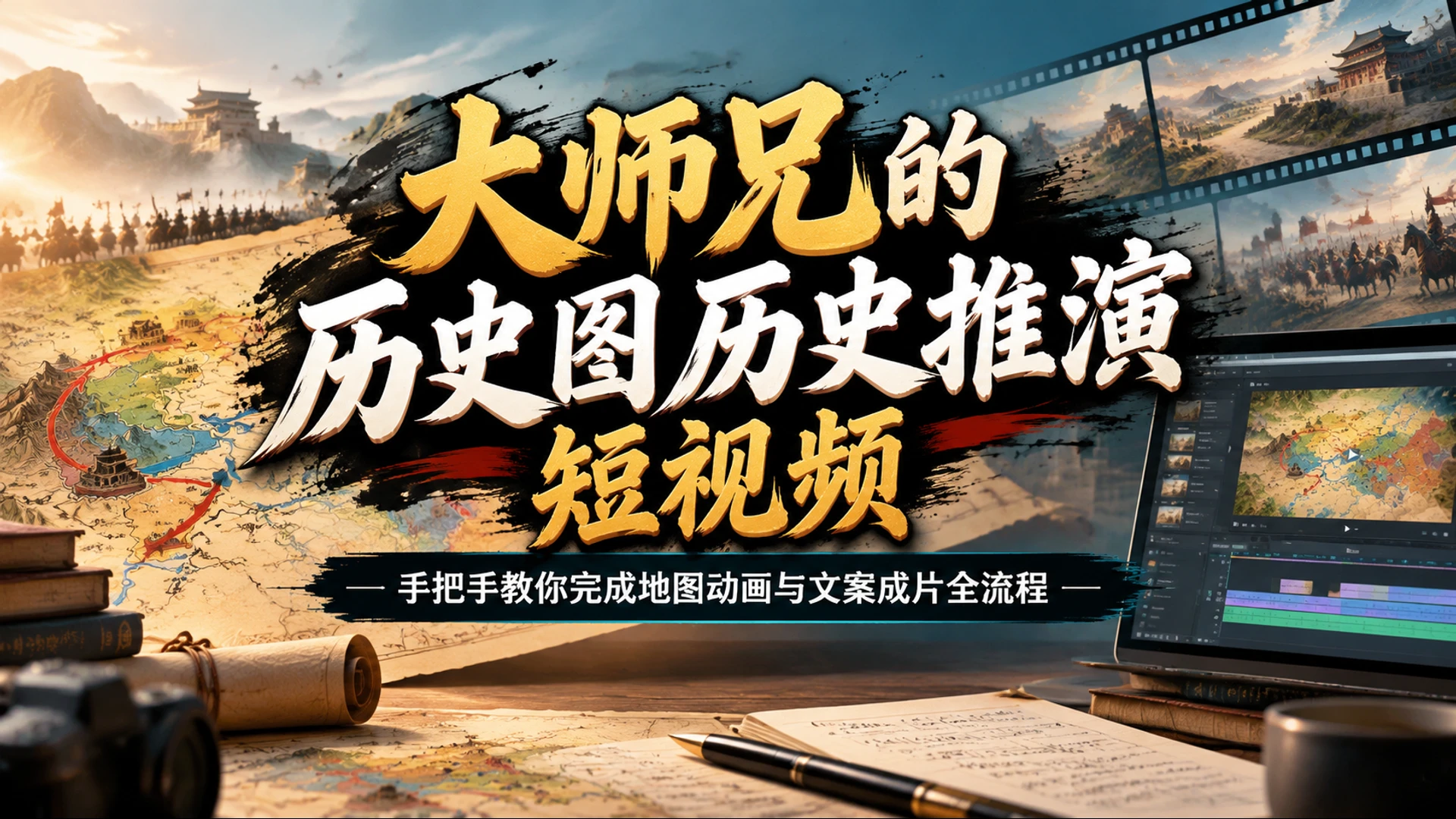 【精】大师兄的历史图历史推演短视频,手把手教你完成地图动画与文案成片全流程 【精】大师兄的历史图历史推演短视频,手把手教你完成地图动画与文案成片全流程