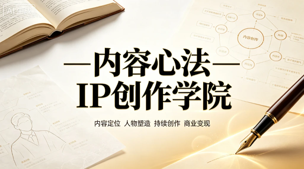 【精】内容心法—IP创作学院，内容定位、人物塑造、持续创作、商业变现