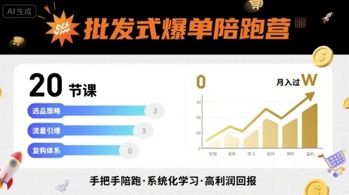 【精】批发式爆单陪跑营,20节课带你实现批发式爆单,带你经松月入过W 【精】批发式爆单陪跑营,20节课带你实现批发式爆单,带你经松月入过W