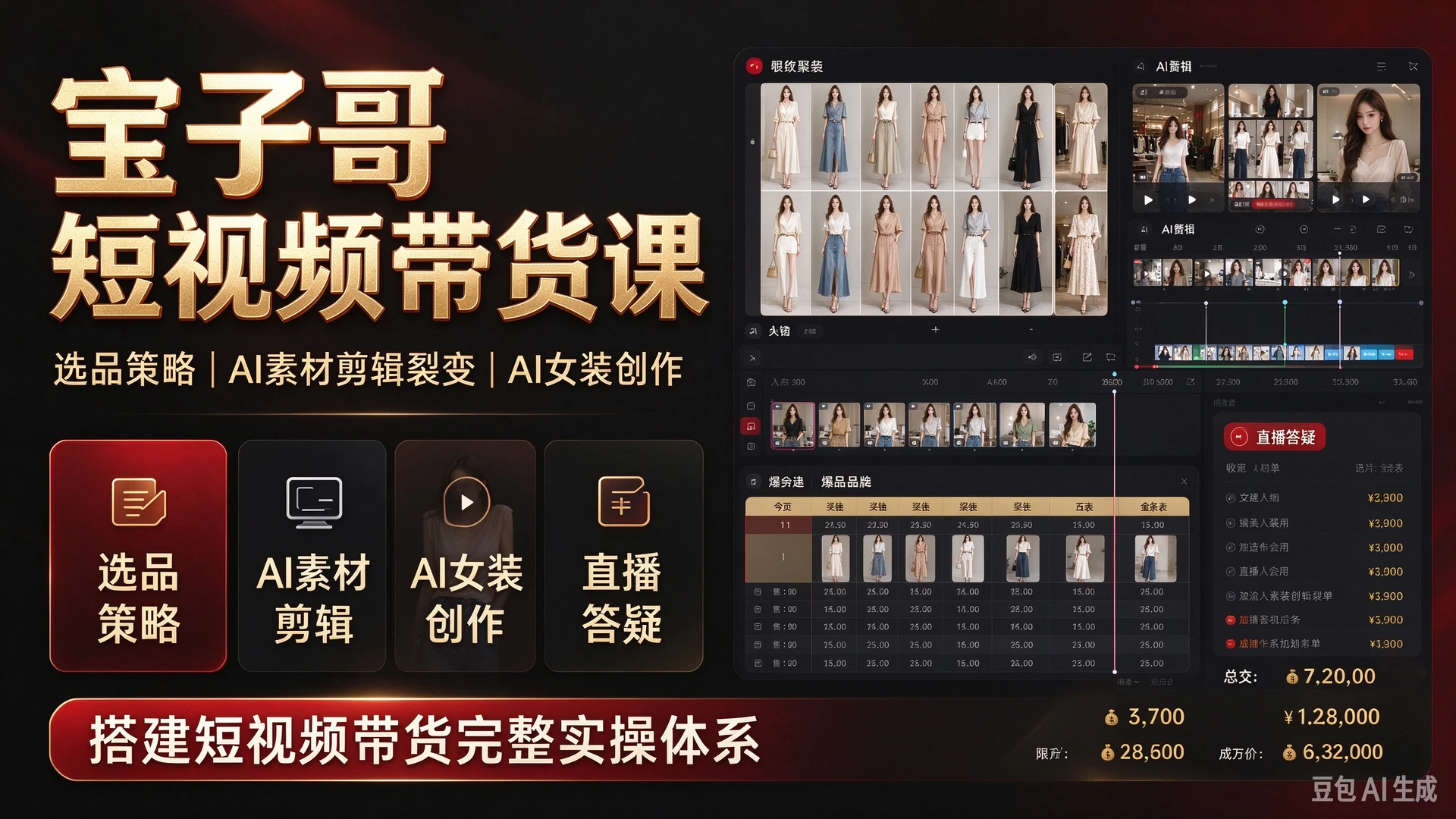 【精】宝子哥短视频带货,带你学习选品策略与AI素材剪辑裂变,掌握AI女装短视频创作,依托多节直播答疑搭建短视频带货完整实操体系 【精】宝子哥短视频带货,带你学习选品策略与AI素材剪辑裂变,掌握AI女装短视频创作,依托多节直播答疑搭建短视频带货完整实操体系