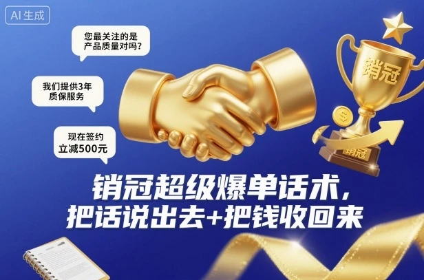 【精】销冠超级爆单话术,把话说出去+把钱收回来 【精】销冠超级爆单话术,把话说出去+把钱收回来